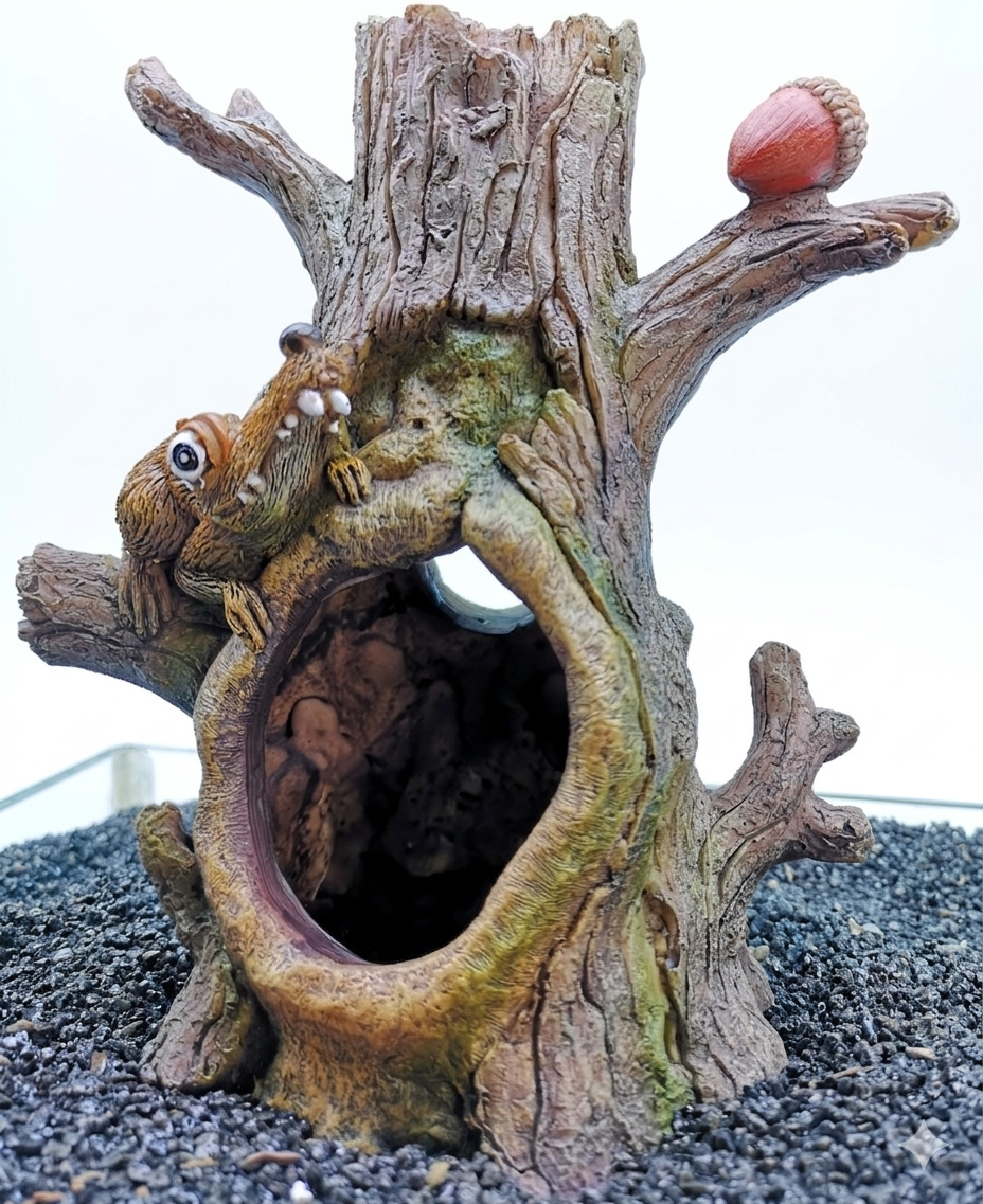 Aquarium Acorn Tree Cave Decoration – Fish Tank Hideaway Ornament