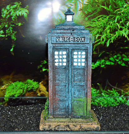 16cm Dr Who style Tardis Police Box Aquarium Fish Tank Ornament 798