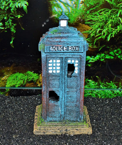 16cm Dr Who style Tardis Police Box Aquarium Fish Tank Ornament 798