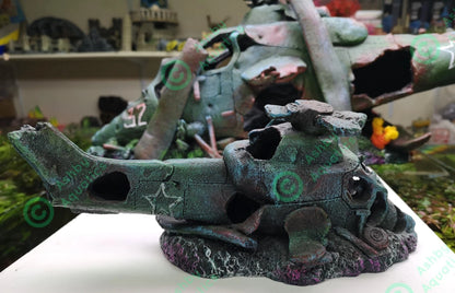 27 or 75 cm Helicopter Wreck Traditional Aquarium Fish Tank Wreckage Ornament