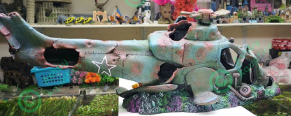27 or 75 cm Helicopter Wreck Traditional Aquarium Fish Tank Wreckage Ornament