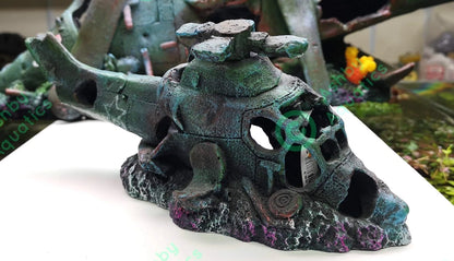 27 or 75 cm Helicopter Wreck Traditional Aquarium Fish Tank Wreckage Ornament