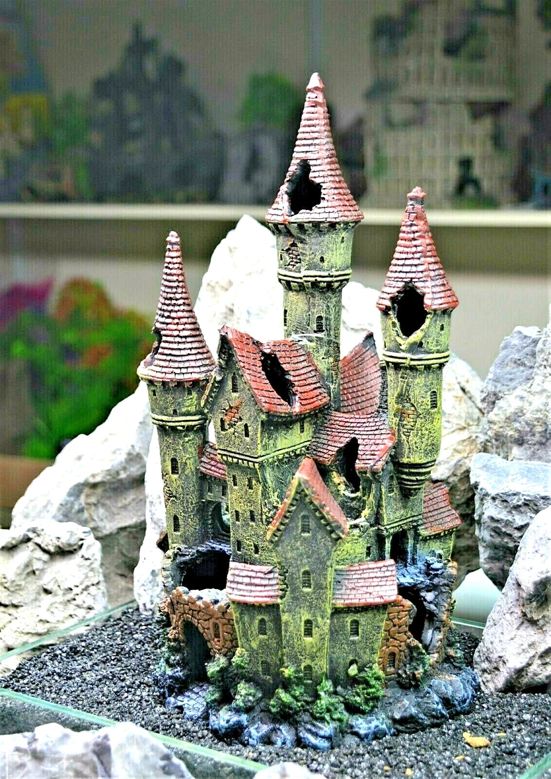 30 cm Tall Large Magical Medieval Castle Aquarium Ornament 223