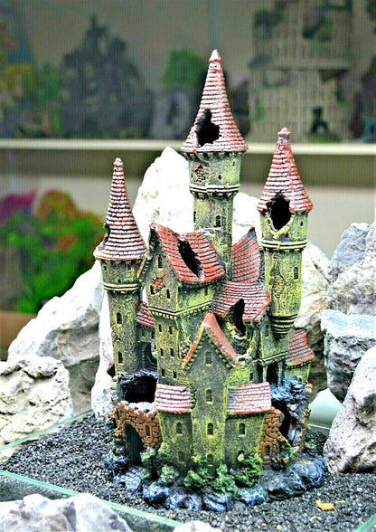 30 cm Tall Large Magical Medieval Castle Aquarium Ornament 223