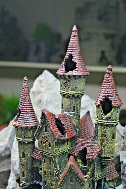30 cm Tall Large Magical Medieval Castle Aquarium Ornament 223