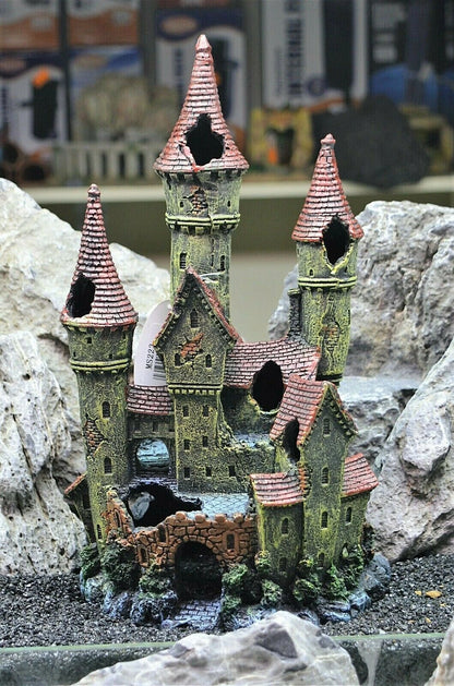 30 cm Tall Large Magical Medieval Castle Aquarium Ornament 223