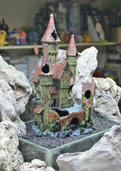 30 cm Tall Large Magical Medieval Castle Aquarium Ornament 223