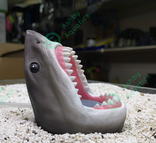 Air Stone Shark's Head Fish Tank Aquarium Jaws Bubble Decor Ornament