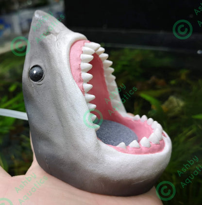 Air Stone Shark's Head Fish Tank Aquarium Jaws Bubble Decor Ornament