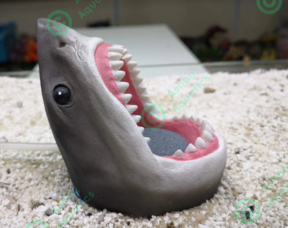 Air Stone Shark's Head Fish Tank Aquarium Jaws Bubble Decor Ornament
