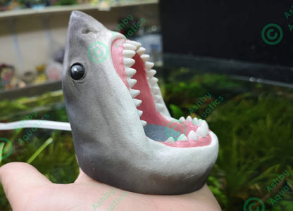 Air Stone Shark's Head Fish Tank Aquarium Jaws Bubble Decor Ornament