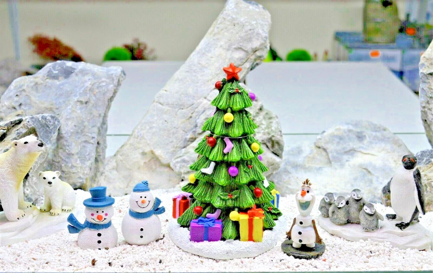 Aquarium Christmas ornaments Olaf Fish Tank Christmas tree fish tank decorations