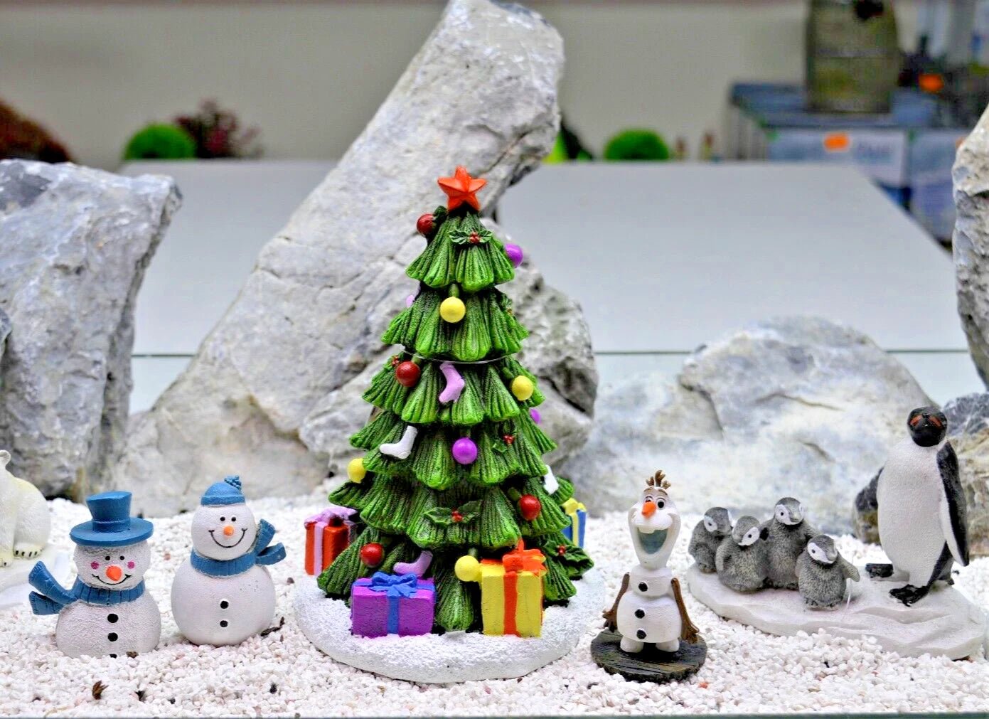 Aquarium Christmas ornaments Olaf Fish Tank Christmas tree fish tank decorations