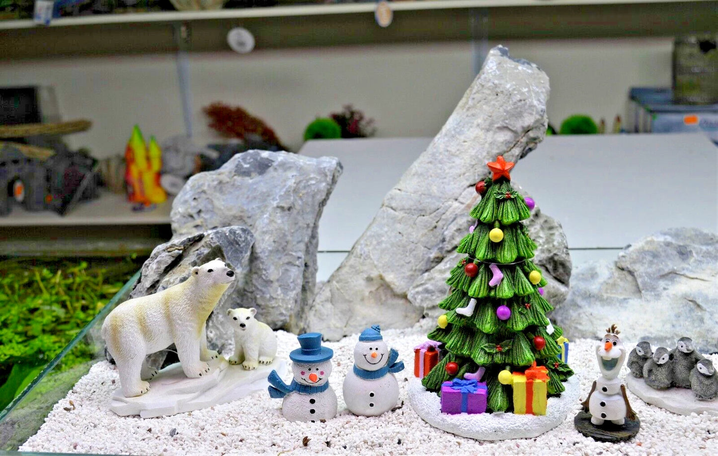 Aquarium Christmas ornaments Olaf Fish Tank Christmas tree fish tank decorations