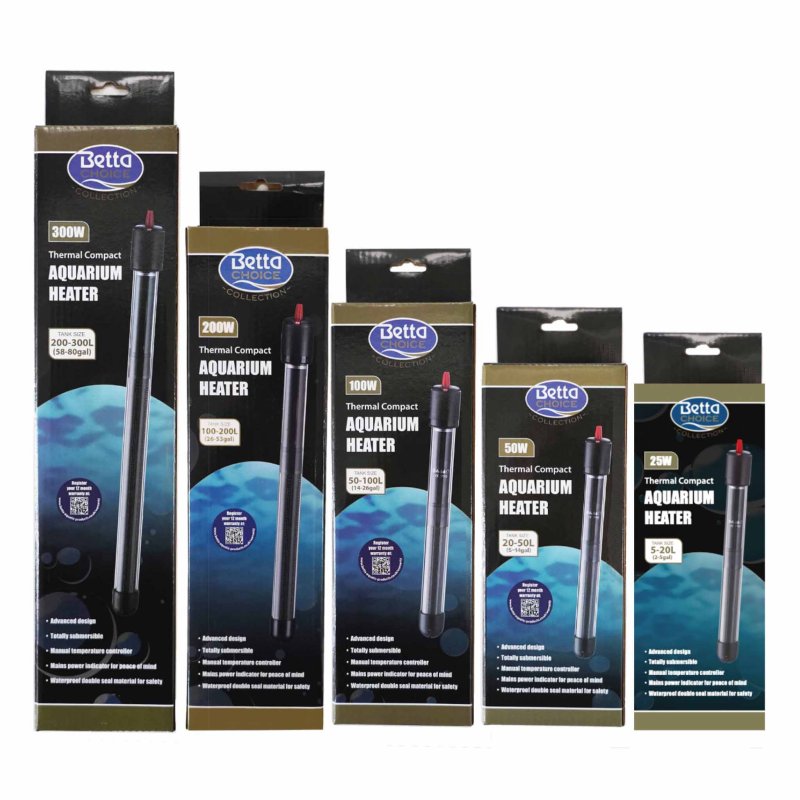 Betta Choice Compact Aquarium Heater – 25W to 300W