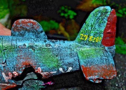 Crashed Fighter Plane Wreck Ruin Fish Tank Aquarium Decoration Ornament 856