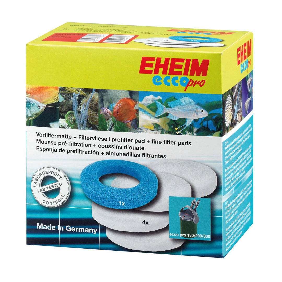 Eheim Ecco Pro 130–300 External Aquarium Filter – Professional Fish Tank Filtration + Eheim Ecco Pro Filter Pad Set