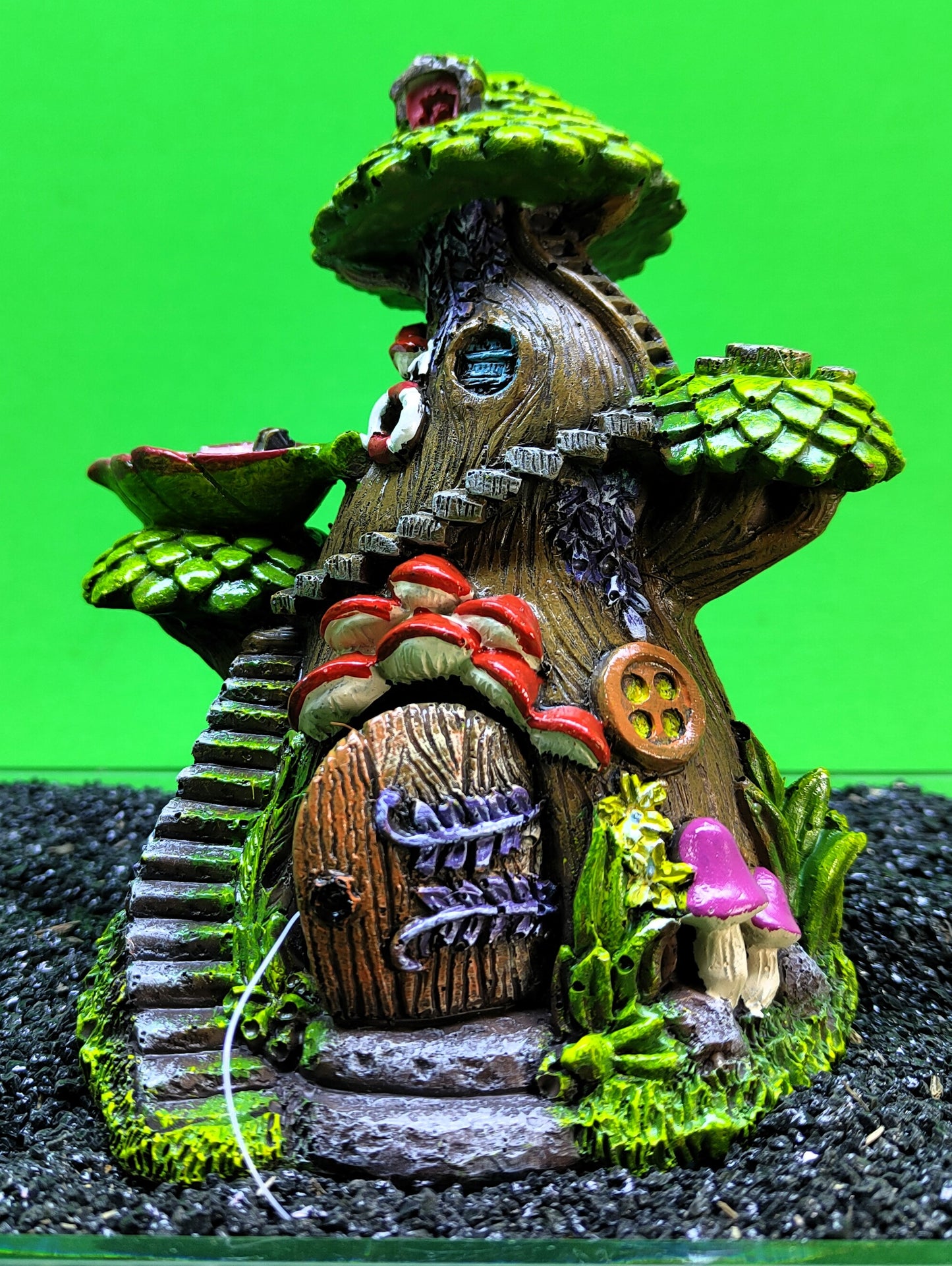 Fairy Tree House Aquarium Ornament Fish Tank Resin Hide Cave Decoration