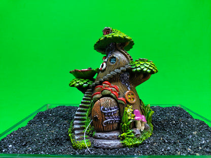 Fairy Tree House Aquarium Ornament Fish Tank Resin Hide Cave Decoration