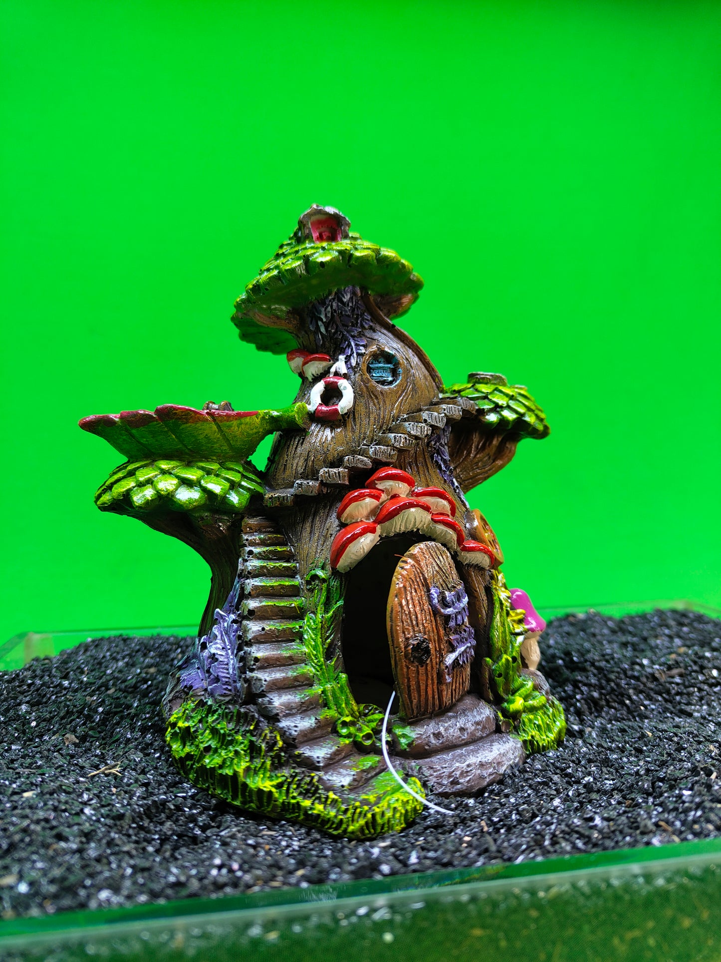 Fairy Tree House Aquarium Ornament Fish Tank Resin Hide Cave Decoration