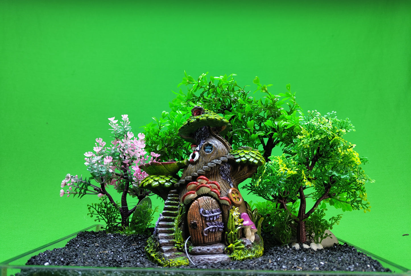 Fairy Tree House Aquarium Ornament Fish Tank Resin Hide Cave Decoration