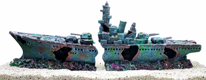 73cm 2 Piece Shipwreck Frigate Big Aquarium Ornament for Large Fish Tanks