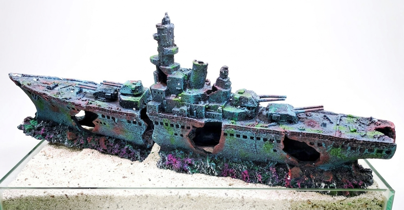 73cm 2 Piece Shipwreck Frigate Big Aquarium Ornament for Large Fish Tanks