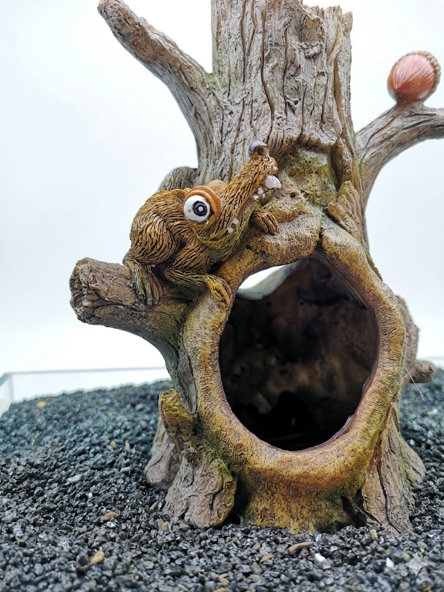 Aquarium Acorn Tree Cave Decoration – Fish Tank Hideaway Ornament