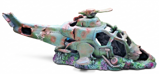 27 or 75 cm Helicopter Wreck Traditional Aquarium Fish Tank Wreckage Ornament