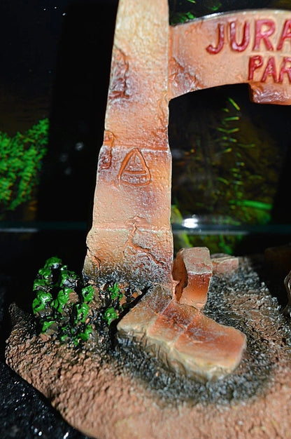 Jurassk Park Jurassic Dinosaur Gates Aquarium Bridge Fish Tank Ornament 913