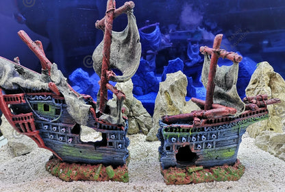 Large 2-piece 42cm Pirate Ship Wreck Shipwreck Aquarium Fish Tank Ornament