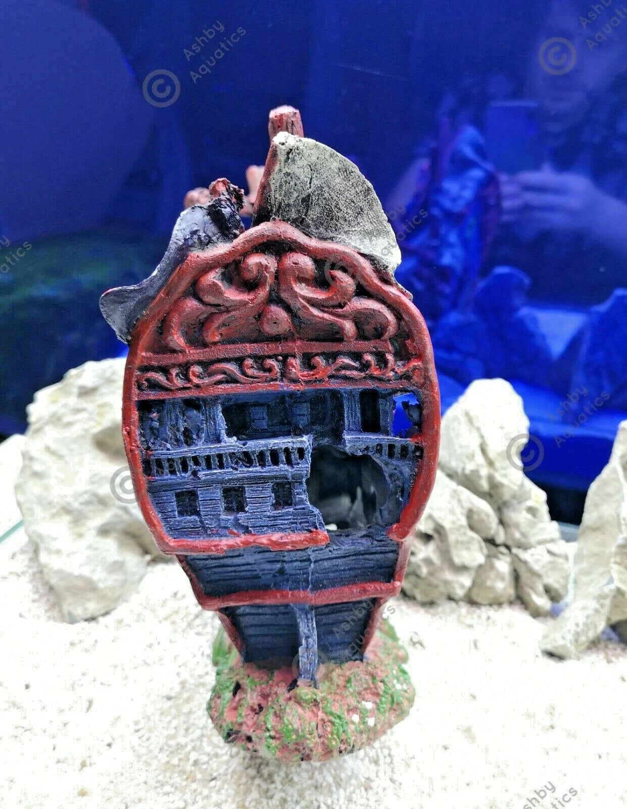 Large 2-piece 42cm Pirate Ship Wreck Shipwreck Aquarium Fish Tank Ornament