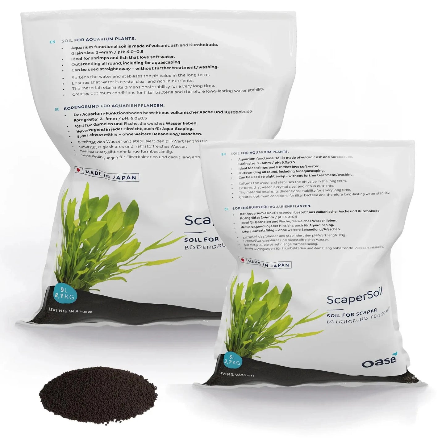 Oase ScaperLine Black Active Soil 2-4mm ph5.5-6.5 made in Japan