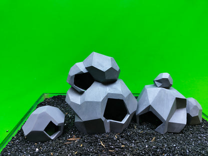 Space Boulders Aquarium & Display Ornament Set – Sci-Fi Rock Landscape Decor
