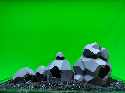 Space Boulders Aquarium & Display Ornament Set – Sci-Fi Rock Landscape Decor
