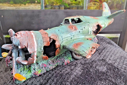 XL EXTRA LARGE PLANE WRECK AQUARIUM FISH TANK ORNAMENT DECORATION (60cm)