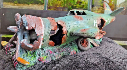 XL EXTRA LARGE PLANE WRECK AQUARIUM FISH TANK ORNAMENT DECORATION (60cm)