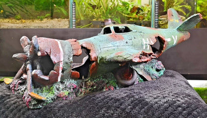 XL EXTRA LARGE PLANE WRECK AQUARIUM FISH TANK ORNAMENT DECORATION (60cm)