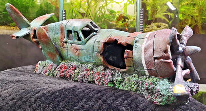 XL EXTRA LARGE PLANE WRECK AQUARIUM FISH TANK ORNAMENT DECORATION (60cm)
