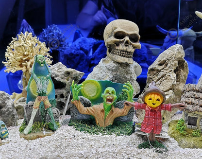 Zombie glow in the dark aquarium ornament Resin Fish Tank Decoration